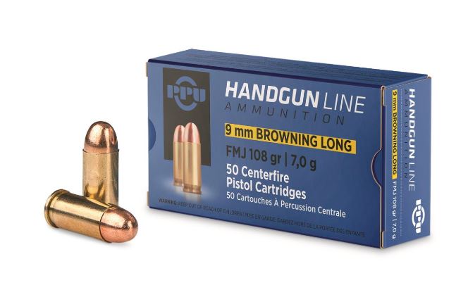 PPU 9mm browning long FMJ 7,0g - Käsiase patruunat - I4581 - 1