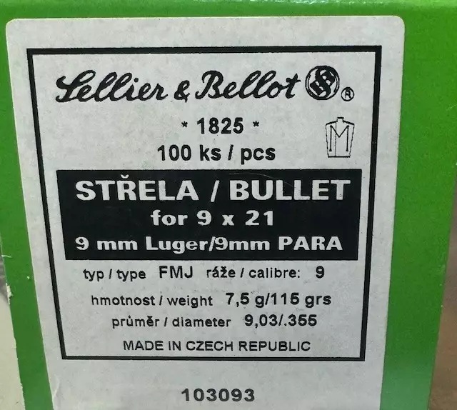 S&B 9mm 7,5g FMJ - Luodit - ZZZ0012533 - 1