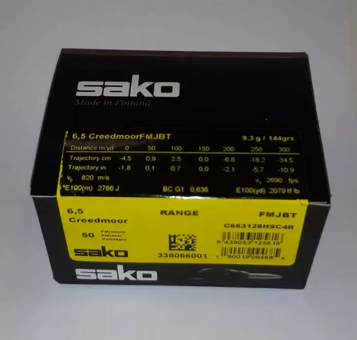 SAKO 6,5CREEDMOOR RANGE 9,3g FMJBT - Kaliiperi 6,5 creedmoor - I5753 - 1