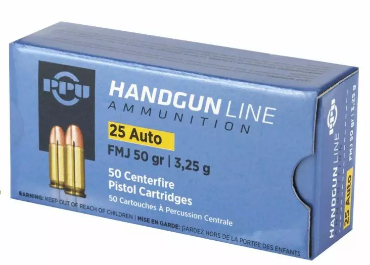 PPU 6,35 F.M.J. 50G 50Kpl - Käsiase patruunat - I2936 - 1