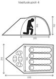 HALTI VAELLUSKUPOLI 4 TENT - Makuupussit - ZZZ0013927 - 2