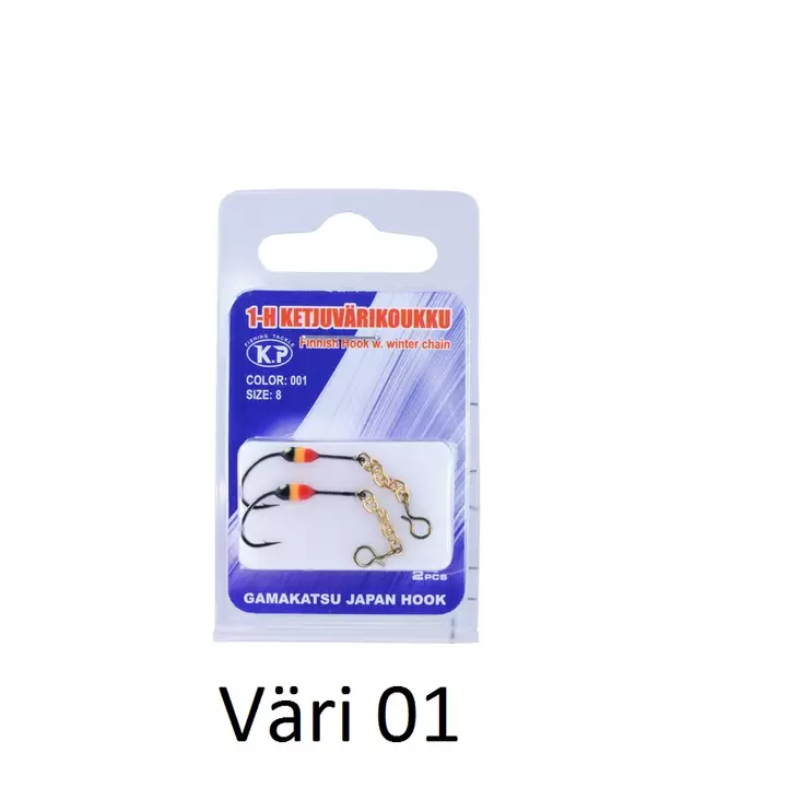 K.P Gamakatsu Värikoukku ketjulla koko 8 - Pilkit - ZZZ0009368 - 1