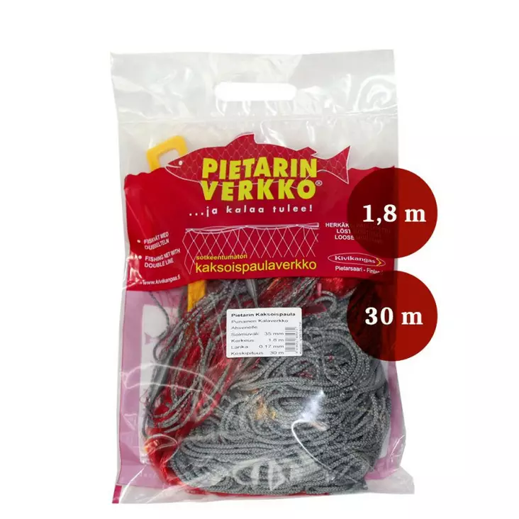 Verkko 50mm x 1.8m x0.17 x30m PUNAINEN - Pyydyskalastus - G3998 - 1