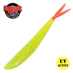 Lunker City Fin-s fish 4" #179 Chartreus Flake Firetail - Jigit - G5119 - 1